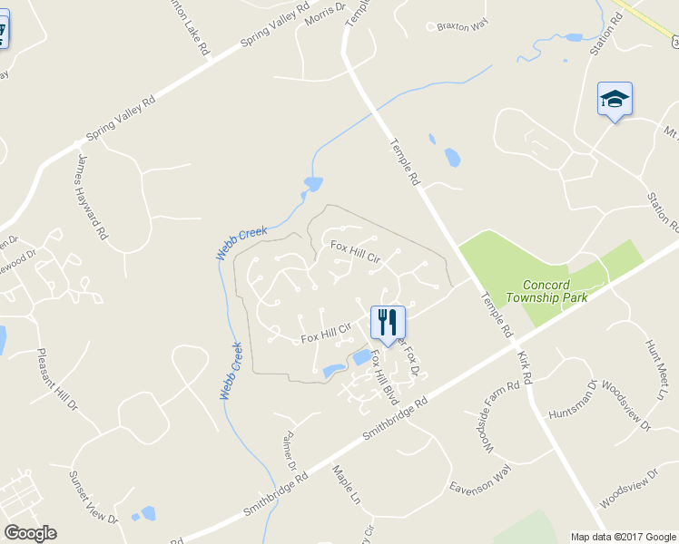 map of restaurants, bars, coffee shops, grocery stores, and more near 829 West Fox Hound Chase in Glen Mills