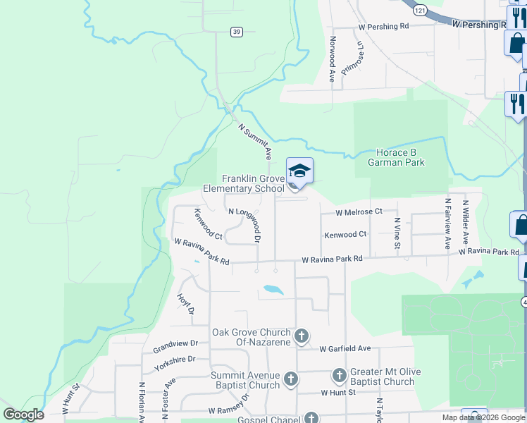 map of restaurants, bars, coffee shops, grocery stores, and more near 2334 North Longwood Drive in Decatur
