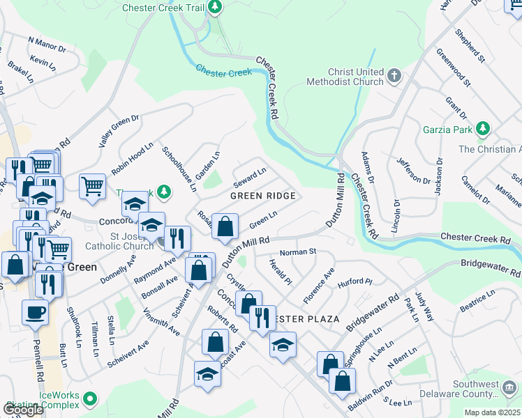 map of restaurants, bars, coffee shops, grocery stores, and more near 30 Bunting Lane in Aston