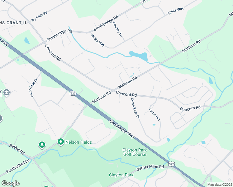 map of restaurants, bars, coffee shops, grocery stores, and more near 278 Concord Road in Garnet Valley