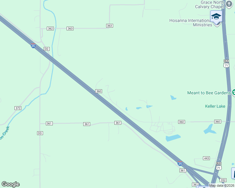 map of restaurants, bars, coffee shops, grocery stores, and more near 12069 County Road 360 in Saint Joseph