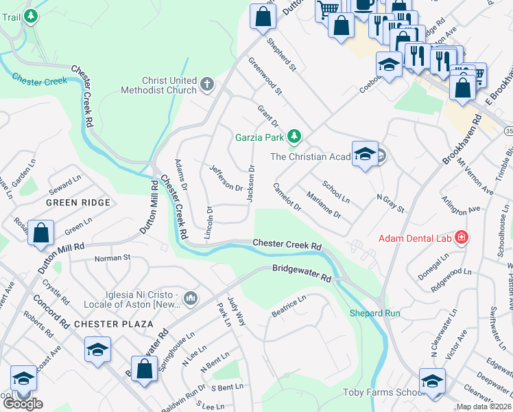 map of restaurants, bars, coffee shops, grocery stores, and more near 4926 Jackson Drive in Brookhaven