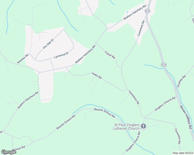 map of restaurants, bars, coffee shops, grocery stores, and more near 1828 Hoke Road in Seven Valleys