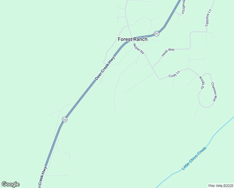 map of restaurants, bars, coffee shops, grocery stores, and more near 14988 Clear Cut Lane in Forest Ranch