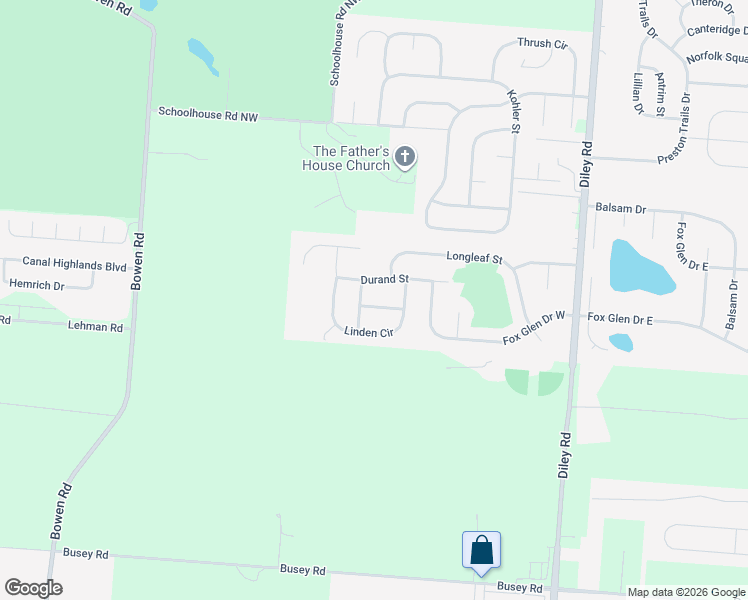 map of restaurants, bars, coffee shops, grocery stores, and more near 249 Durand Street in Pickerington