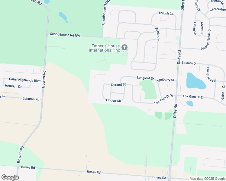 map of restaurants, bars, coffee shops, grocery stores, and more near 249 Durand Street in Pickerington