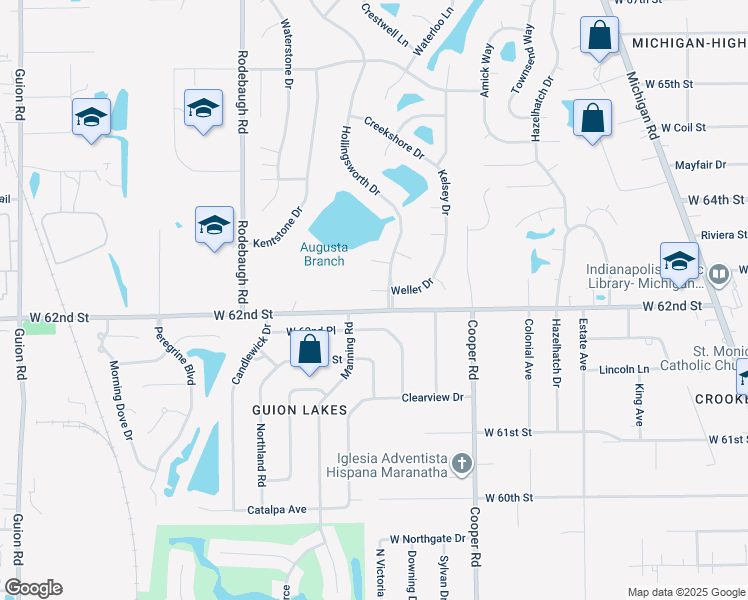 map of restaurants, bars, coffee shops, grocery stores, and more near 3311 Weller Drive in Indianapolis