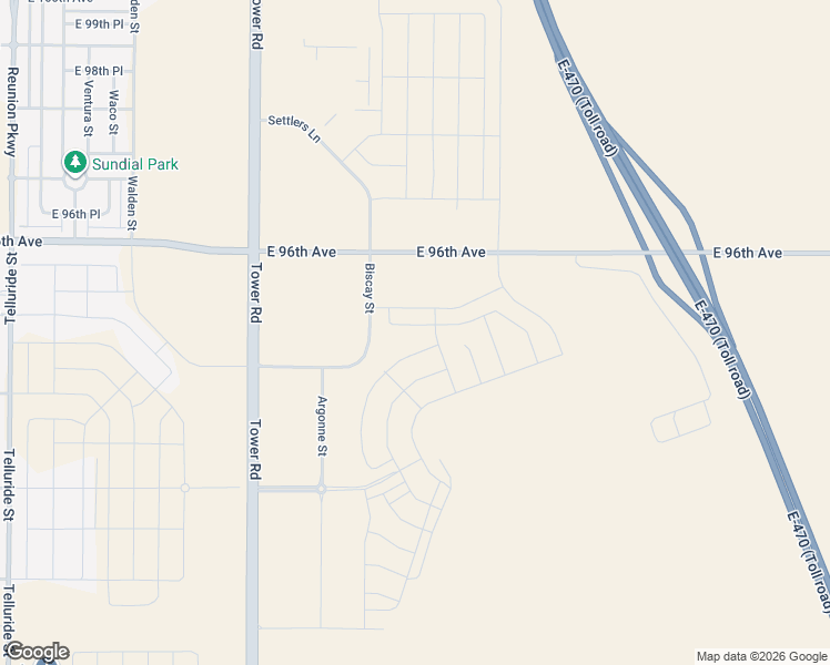 map of restaurants, bars, coffee shops, grocery stores, and more near East 96th Avenue in Commerce City