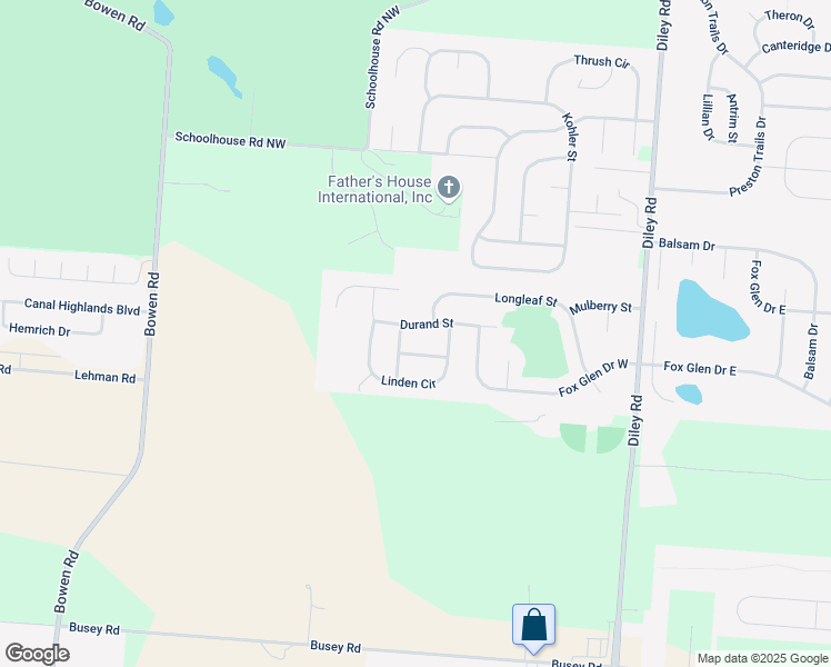 map of restaurants, bars, coffee shops, grocery stores, and more near 249 Durand St in Pickerington