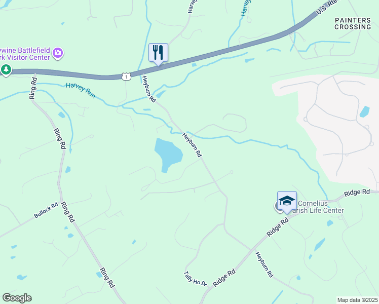 map of restaurants, bars, coffee shops, grocery stores, and more near 126 Heyburn Road in Chadds Ford