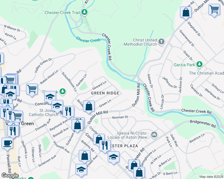 map of restaurants, bars, coffee shops, grocery stores, and more near 47 Bunting Lane in Aston