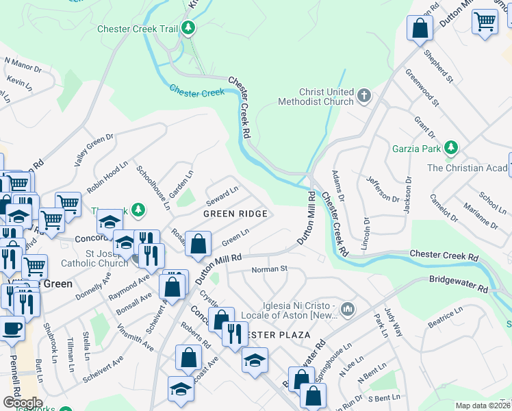 map of restaurants, bars, coffee shops, grocery stores, and more near 47 Bunting Lane in Aston