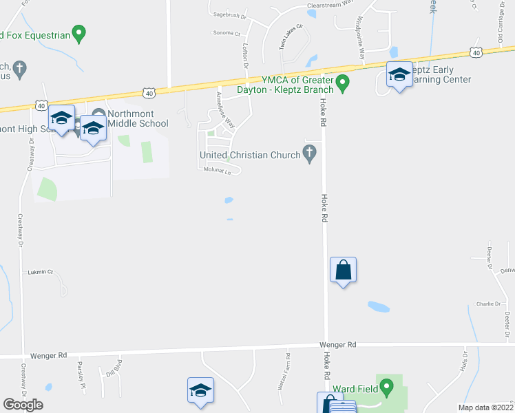 map of restaurants, bars, coffee shops, grocery stores, and more near 8495 Hoke Road in Clayton