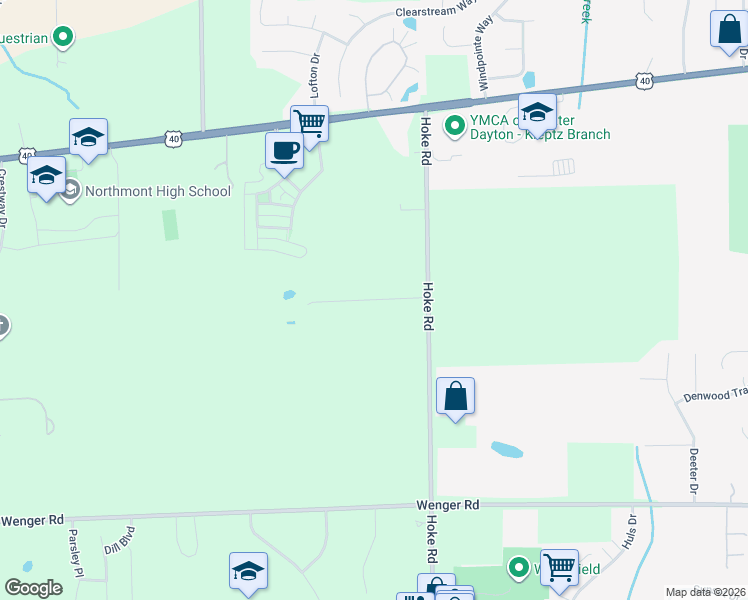 map of restaurants, bars, coffee shops, grocery stores, and more near 90 Springview Lane in Clayton