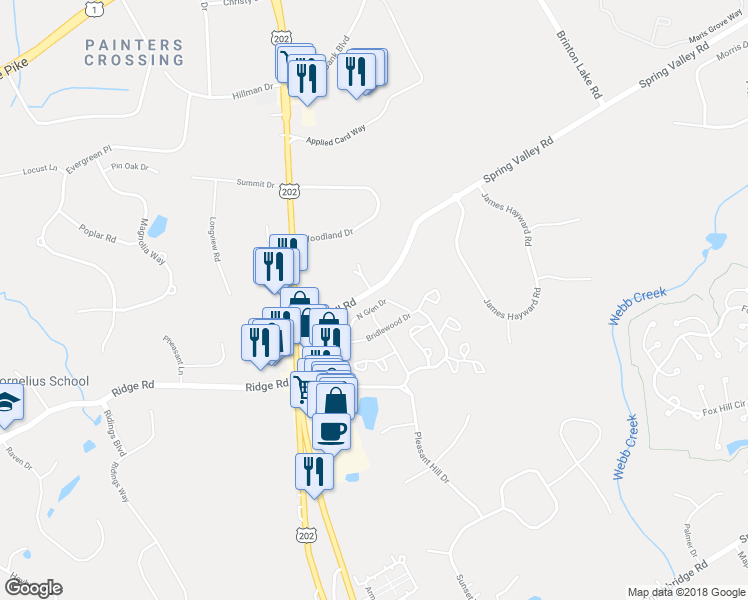 map of restaurants, bars, coffee shops, grocery stores, and more near 1701 North Glen Drive in Glen Mills