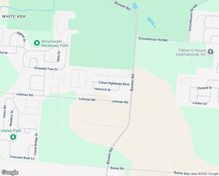 map of restaurants, bars, coffee shops, grocery stores, and more near 7512 Hemrich Drive in Canal Winchester