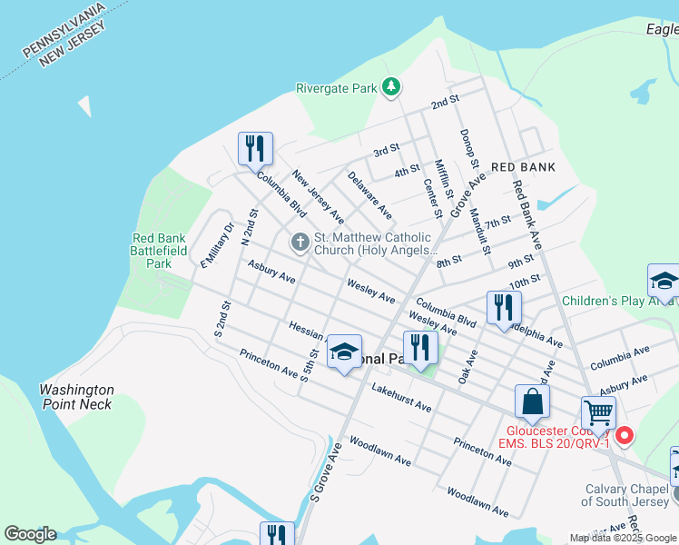 map of restaurants, bars, coffee shops, grocery stores, and more near 301 North 5th Street in National Park