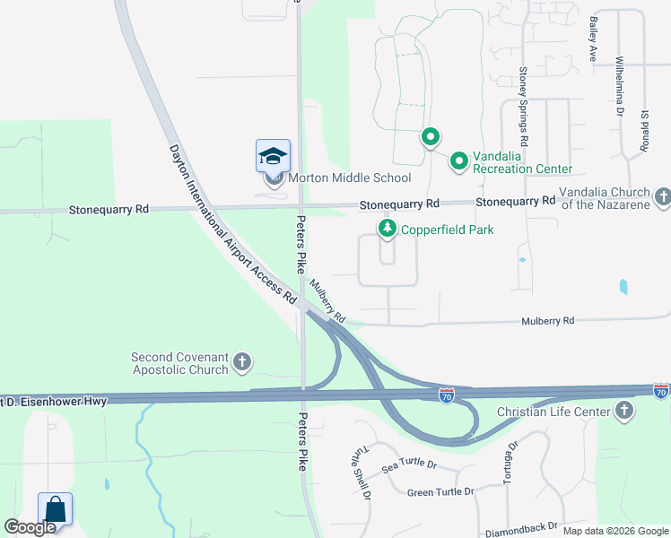 map of restaurants, bars, coffee shops, grocery stores, and more near 1323 Tayfield Court in Dayton