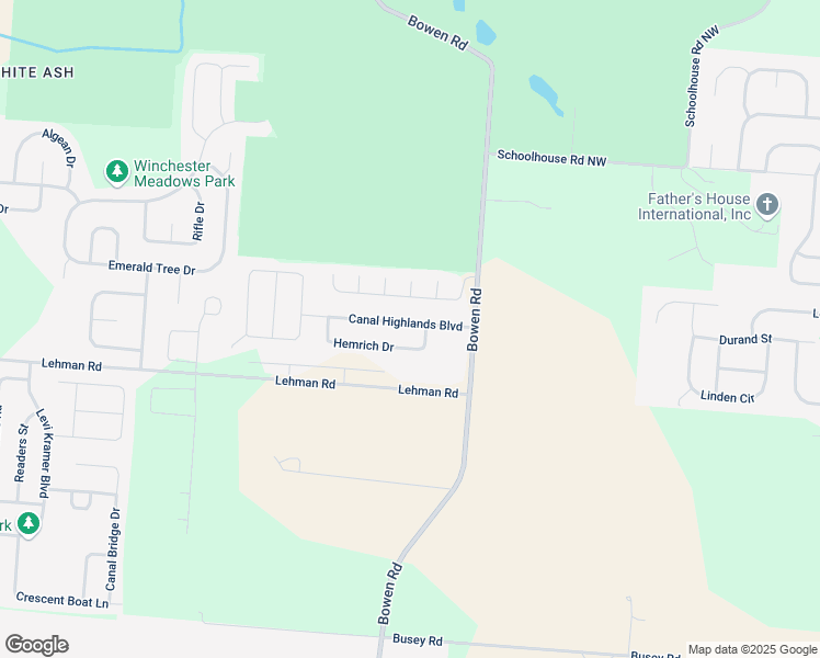 map of restaurants, bars, coffee shops, grocery stores, and more near 7523 Canal Highlands Boulevard in Canal Winchester