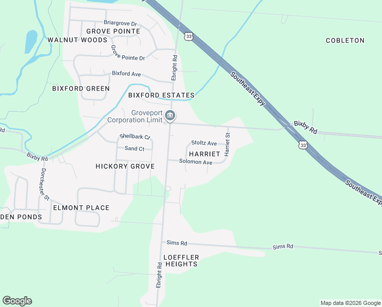 map of restaurants, bars, coffee shops, grocery stores, and more near 5281 Solomon Avenue in Groveport