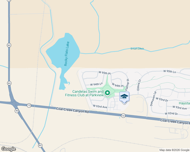 map of restaurants, bars, coffee shops, grocery stores, and more near 19997 West 95th Avenue in Arvada