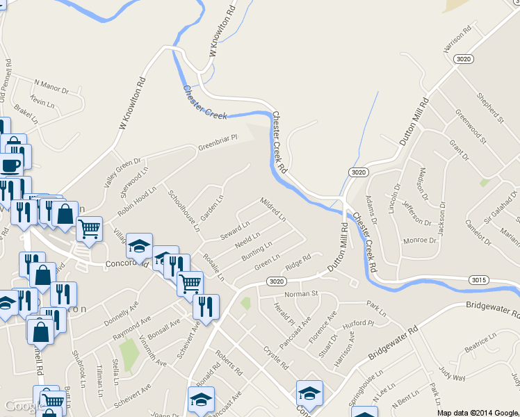 map of restaurants, bars, coffee shops, grocery stores, and more near 89 Seward Lane in Aston
