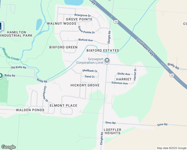 map of restaurants, bars, coffee shops, grocery stores, and more near 5157 Shellbark Court in Groveport