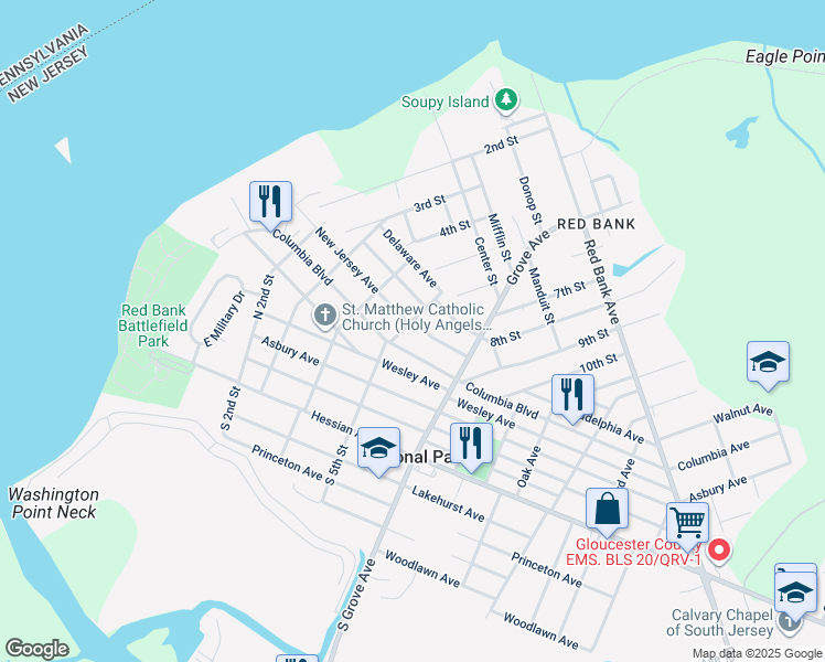 map of restaurants, bars, coffee shops, grocery stores, and more near 508 North 5th Street in National Park