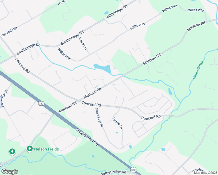 map of restaurants, bars, coffee shops, grocery stores, and more near 266 Mattson Road in Garnet Valley