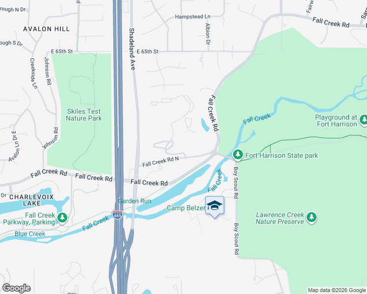 map of restaurants, bars, coffee shops, grocery stores, and more near 6201 Newberry Road in Indianapolis