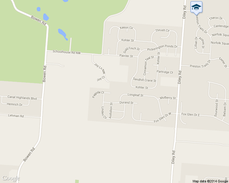 map of restaurants, bars, coffee shops, grocery stores, and more near 300 Pecan Court in Pickerington