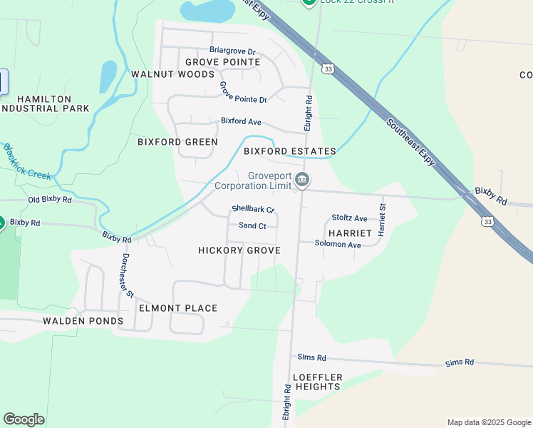 map of restaurants, bars, coffee shops, grocery stores, and more near 5157 Shellbark Ct in Groveport