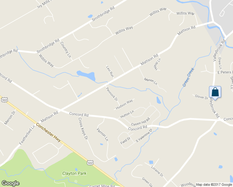 map of restaurants, bars, coffee shops, grocery stores, and more near 7 Pennock Drive in Garnet Valley
