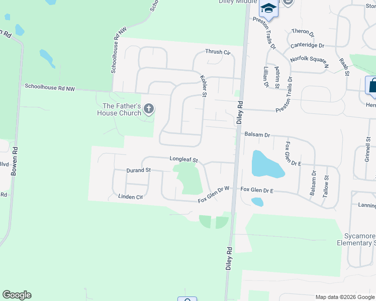 map of restaurants, bars, coffee shops, grocery stores, and more near 133 Kohler Street in Pickerington