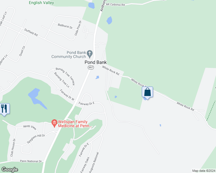 map of restaurants, bars, coffee shops, grocery stores, and more near 3210 Landfill Road in Chambersburg