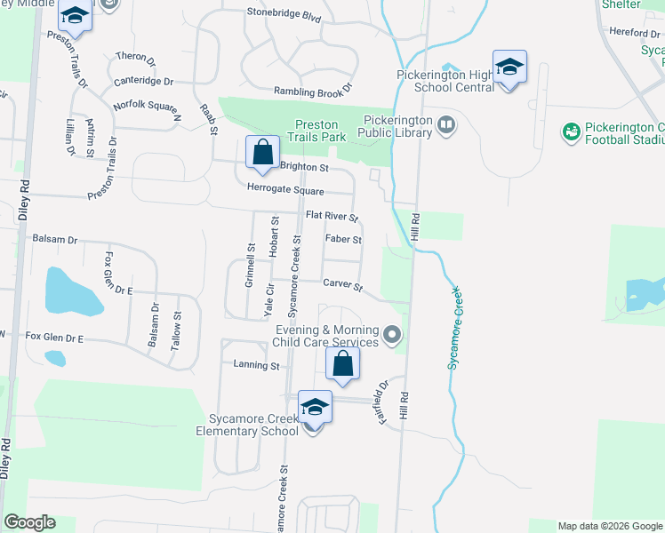 map of restaurants, bars, coffee shops, grocery stores, and more near 469 High Point St in Pickerington
