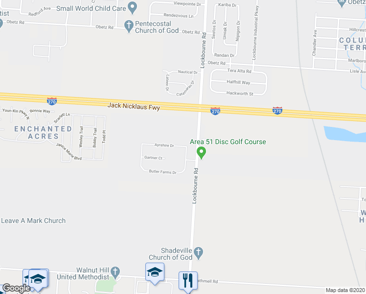 map of restaurants, bars, coffee shops, grocery stores, and more near 1131 Ayrshire Drive in Obetz