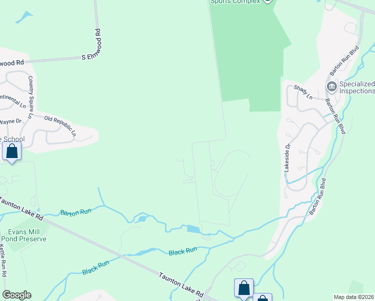 map of restaurants, bars, coffee shops, grocery stores, and more near 304 New Road in Evesham