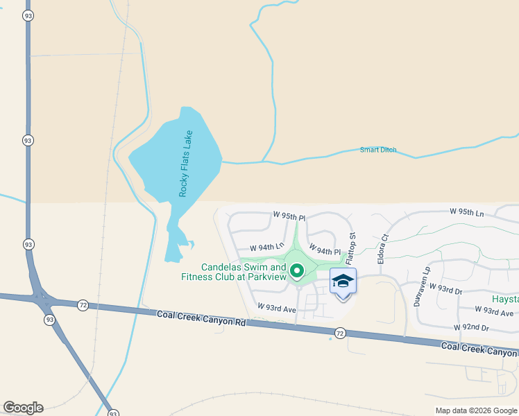 map of restaurants, bars, coffee shops, grocery stores, and more near 19997 West 95th Avenue in Arvada
