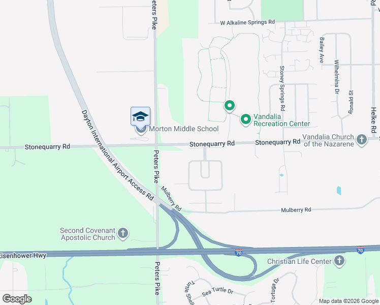 map of restaurants, bars, coffee shops, grocery stores, and more near 1256 Bramley Court in Dayton