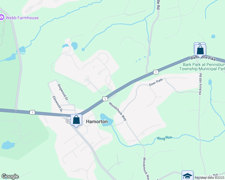 map of restaurants, bars, coffee shops, grocery stores, and more near 1109 East Baltimore Pike in Kennett Square