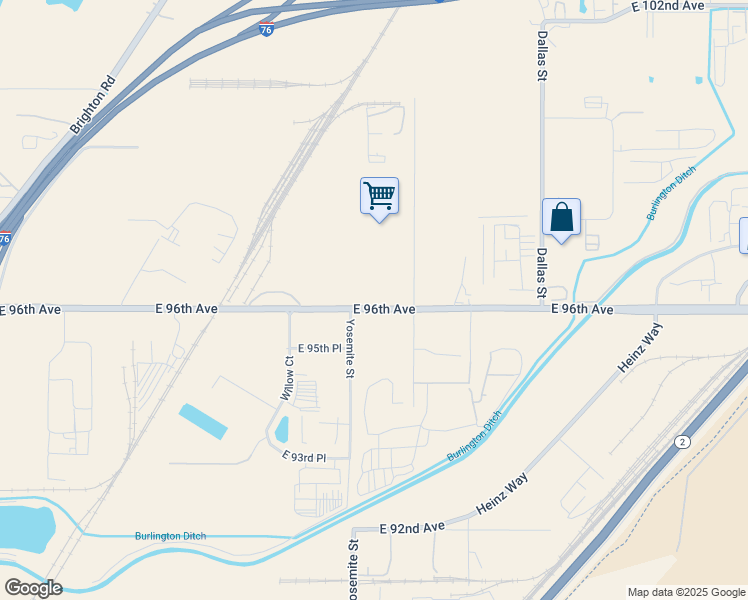 map of restaurants, bars, coffee shops, grocery stores, and more near 9127 East 96th Avenue in Henderson