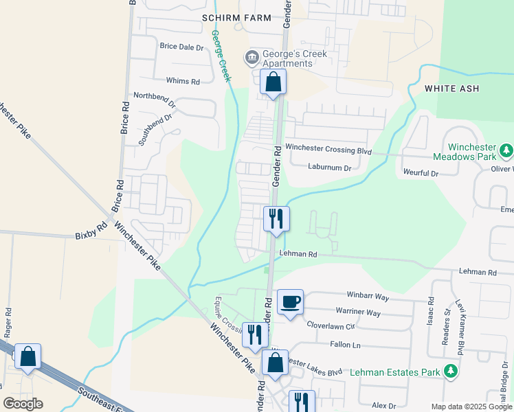 map of restaurants, bars, coffee shops, grocery stores, and more near 5321 Miramar Drive in Canal Winchester