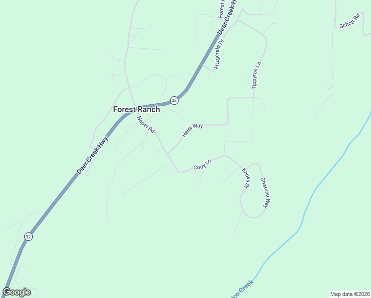 map of restaurants, bars, coffee shops, grocery stores, and more near 4722 Heidi Way in Forest Ranch