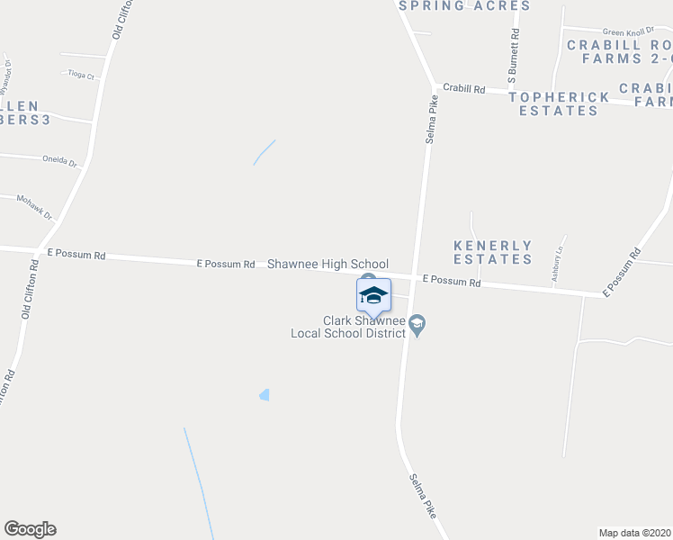 map of restaurants, bars, coffee shops, grocery stores, and more near 1460 East Possum Road in Springfield