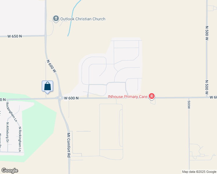 map of restaurants, bars, coffee shops, grocery stores, and more near 5537 Woodstock Trail in McCordsville