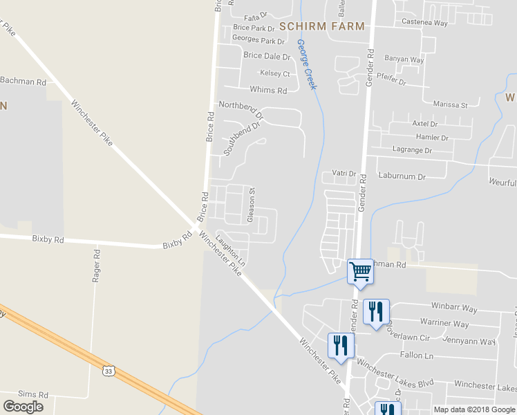 map of restaurants, bars, coffee shops, grocery stores, and more near 6137 Barbour Ridge Drive in Canal Winchester