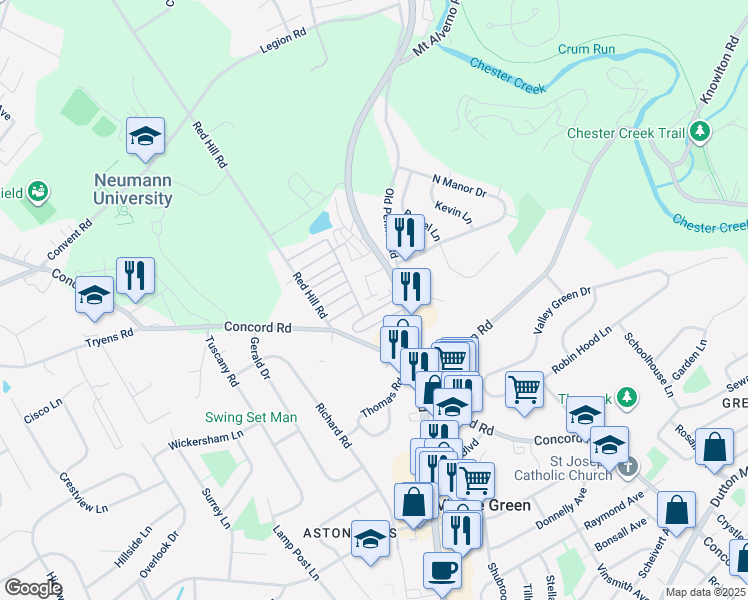 map of restaurants, bars, coffee shops, grocery stores, and more near 238 6th Avenue in Media