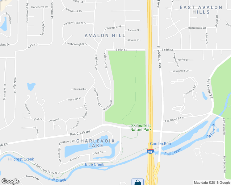 map of restaurants, bars, coffee shops, grocery stores, and more near 6311 Johnson Road in Indianapolis