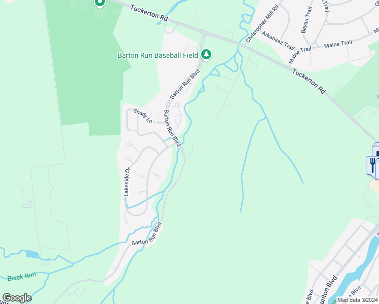 map of restaurants, bars, coffee shops, grocery stores, and more near 601 Barton Run Boulevard in Evesham